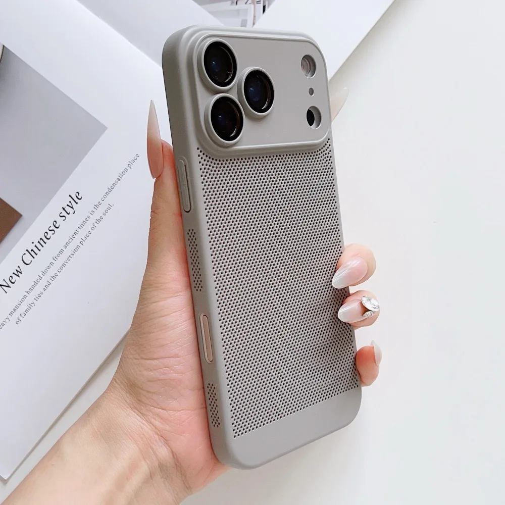(iphone 12 Cinza) Capa Original Ultrafina Para Iphone Com Dissipação De Calor E Proteção Respirável.