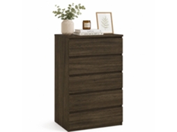 Cômoda Sil Narbonne Marrom com 5 Gavetas, 41x50x112 Cm, WELLHOME
