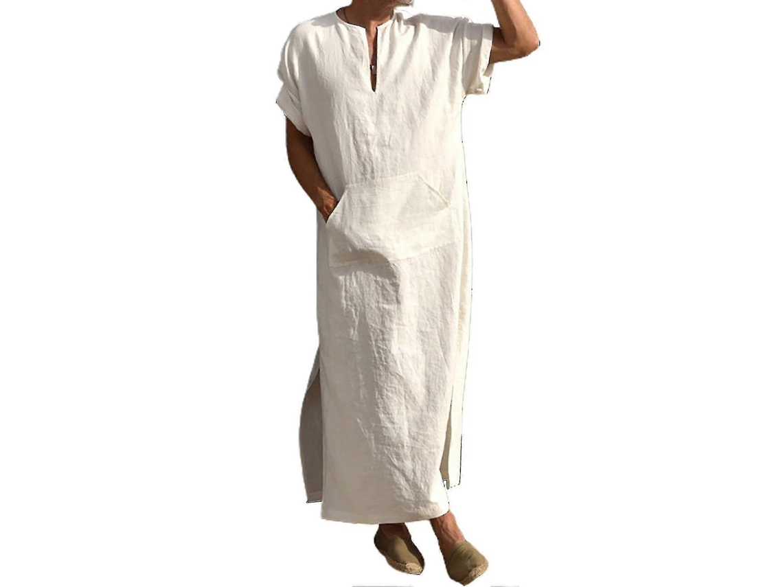 Robe Curto Folgado Masculino Com Decote V Profundo Roupa Tradicional