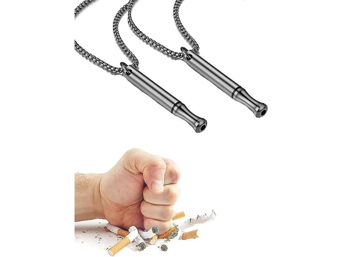 Collar Para Dejar De Fumar Y Ansiedad, Collar De Respiración, Regalo De Navidad, Acero Inoxidable 1 Unidade Negro