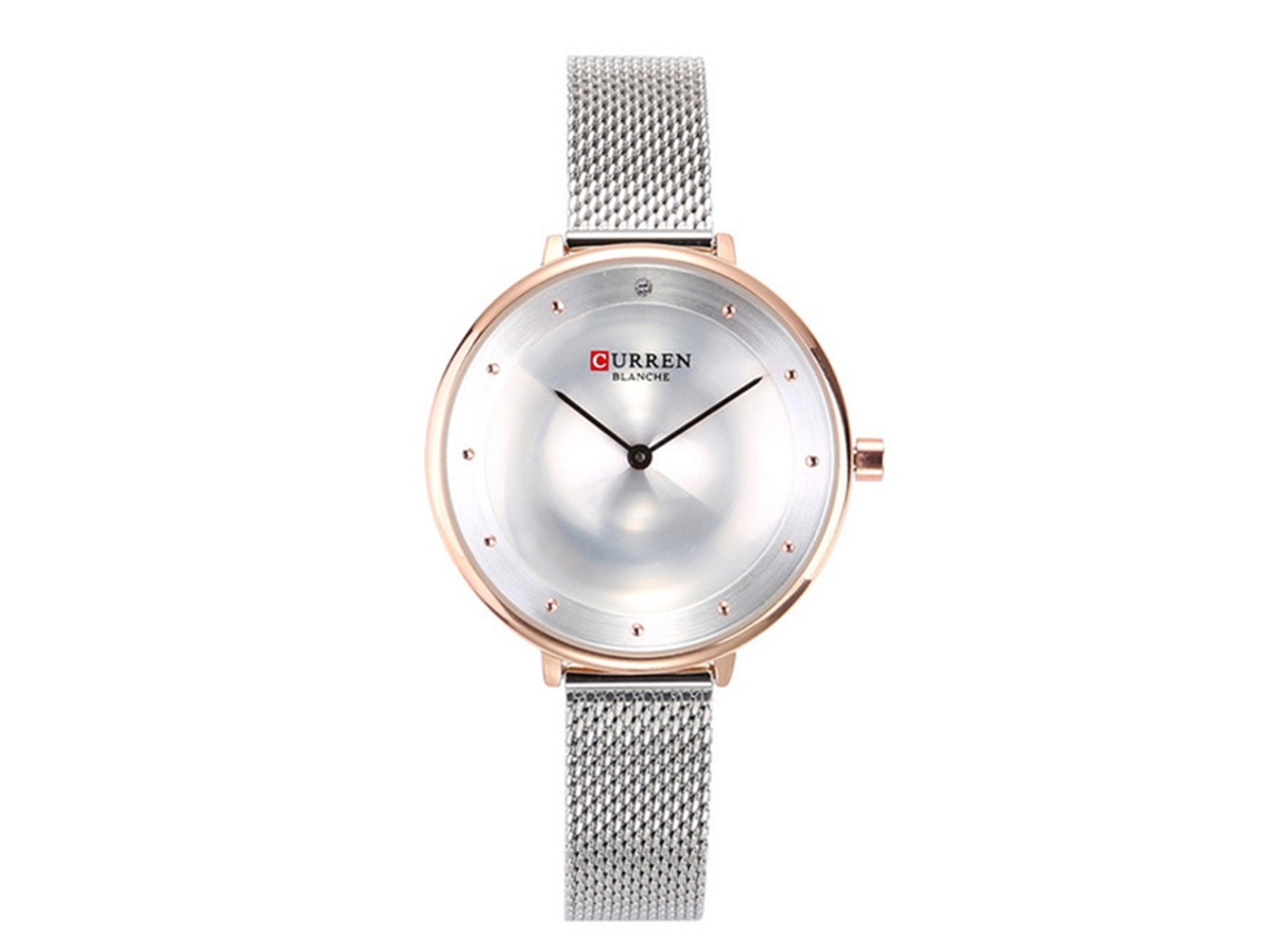 Relógio feminino de quartzo moderno com pulseira de aço, MDUG