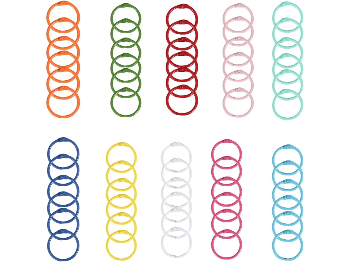 60 Anéis de 30mm e 45mm para Arquivos, Anéis de Papel, Conectores, Chaves, Chaves para Scrapbook e Cartões