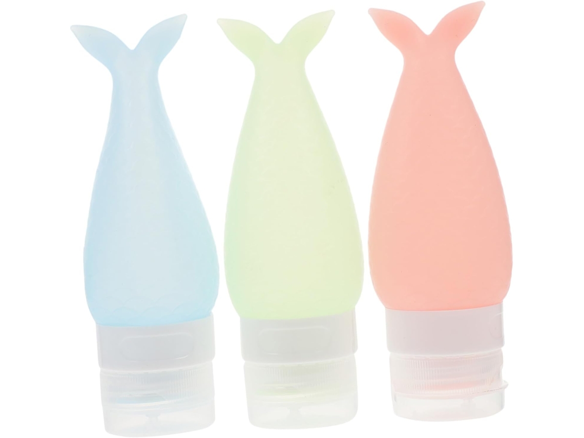 De 3 Frascos De Silicone Para Viagem, Portáteis E Recarregáveis, Para Shampoo E Gel
