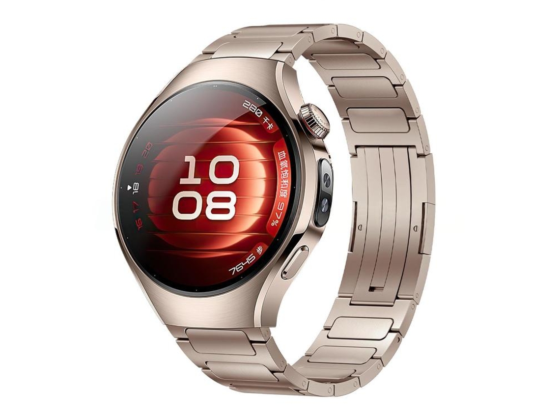 Bracelete Para Huawei Watch 5 (42mm) - Liga De Titânio - Fecho Dobrável De Liberação Rápida Dourada