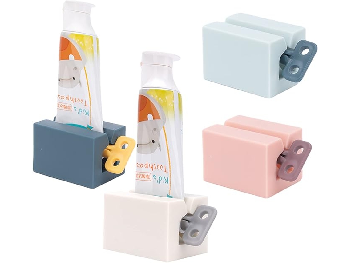 Espremedor Pasta Dentes 4 Pecas com Alca Matte, Organizador Banheiro ZYBLSSBB