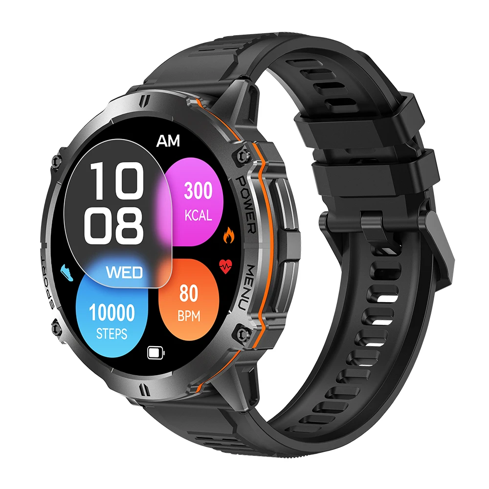 (preto) Smartwatch, Controle De Voz Por Ia, Tela Amoled De 1,73 Polegadas