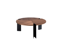 Mesa de Centro ANGEL CERDA (Ø 90 x 36 cm - Folheado de Noz - Nogueira)