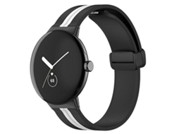 Lurelia Pulseira, Compatível Com Google Pixel Watch Silicone Bicolor Preto Branco, Acabamento Moderno