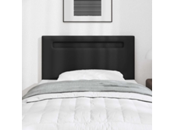 Vidaxl Cabeceira Led Preto 90 Cm Couro Sintético