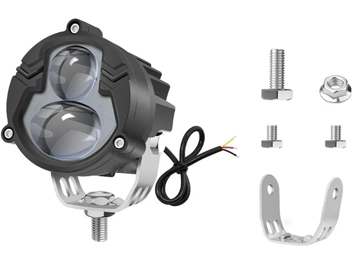Farol Externo de Motocicleta com Projetor Led Bicolor Off Road Auxiliar Ideal Uso Adequado Garante Operação
