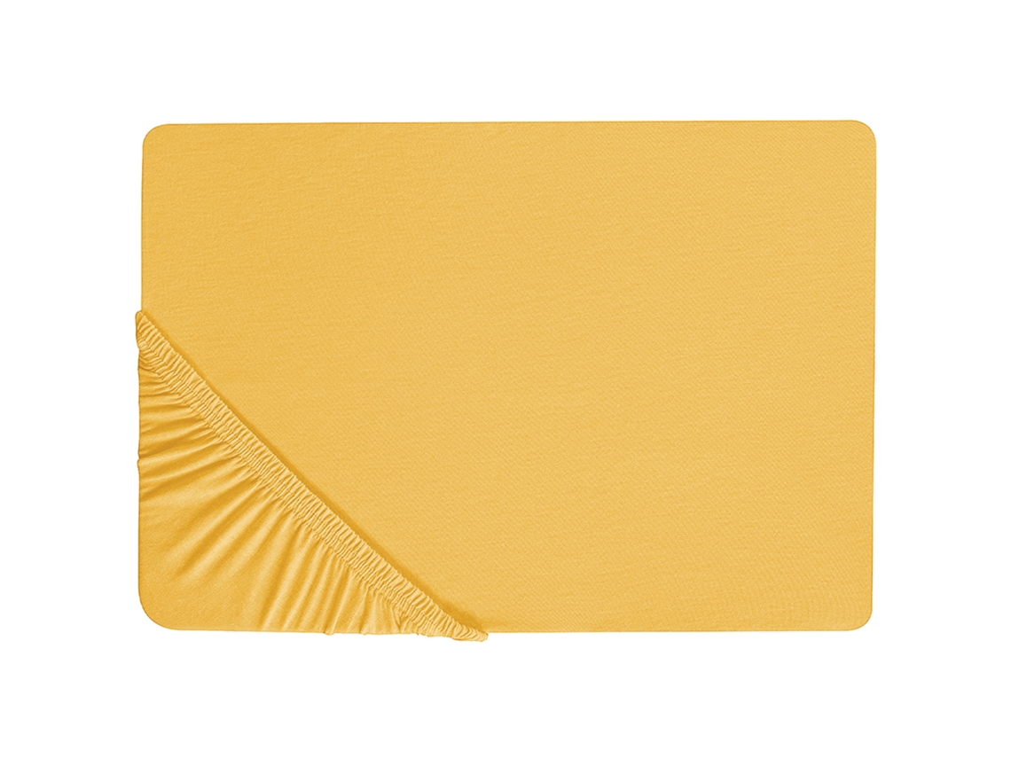 Sábana Beliani Janbu De Algodón Amarillo 140x200x30