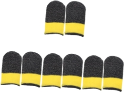 Conjunto De 8 Peças Com 2 Dedeiras Fibra Ultrafinas E Respiráveis, Bicolor Prata Preto Amarelo, Protetores De Dedos Para