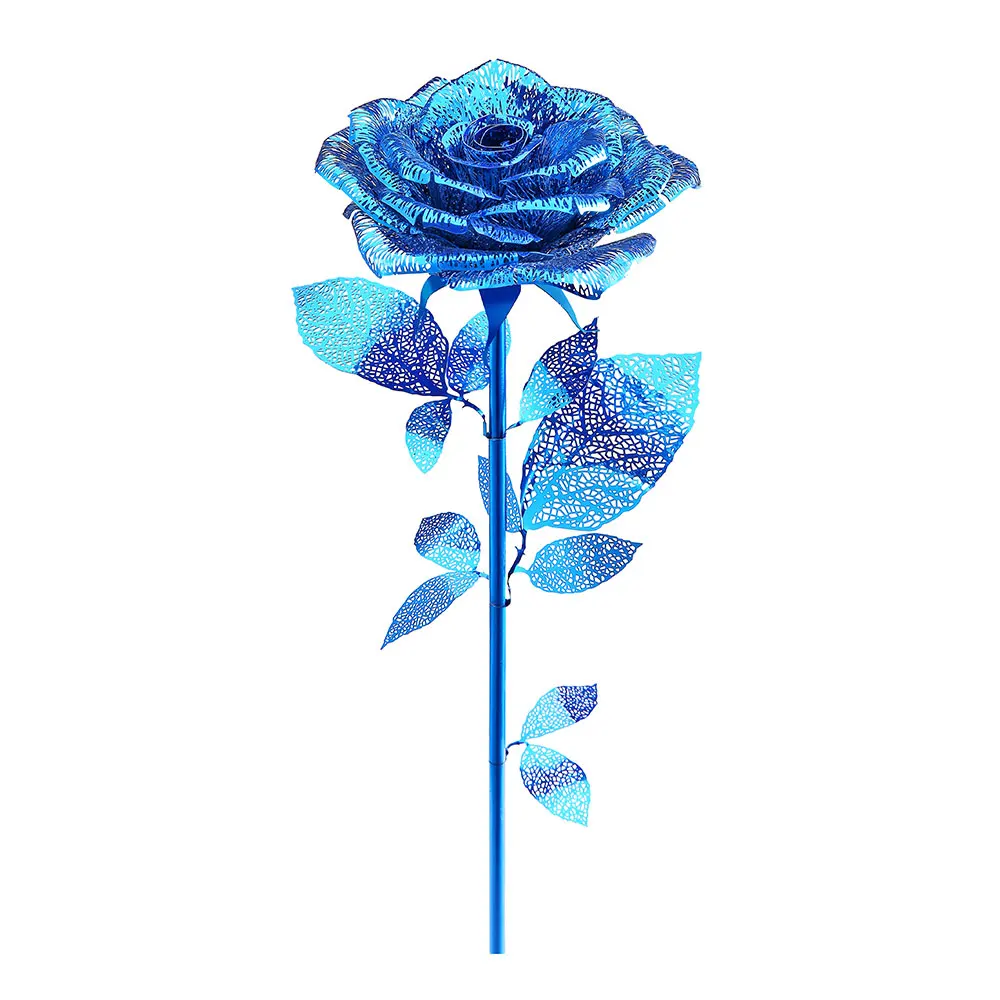 Quebra-cabeça 3d De Metal (rosa Azul) - Kit De Montagem De Modelo De Rosa - Brinquedo De Quebra-cabeça Faça Você Mesmo