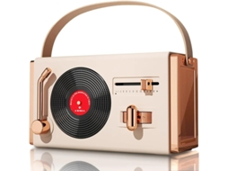 Pequena caixa de som portátil Bluetooth. Ótima caixa de som sem fio. Ideal para uso em mesa, sala de estar e escrivaninha. Branca. Yizhood.