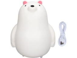 Luminária Noturna Urso De 7 Cores Com Carregamento Usb Led Silicone O