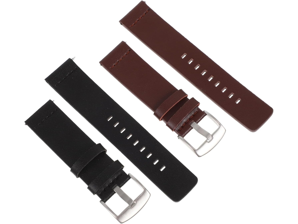 Conjunto De 2 Pulseiras De Relógio Reforçadas Para Uso Doméstico, Pretas E Marrons Com Fivela Pratea Gokoco