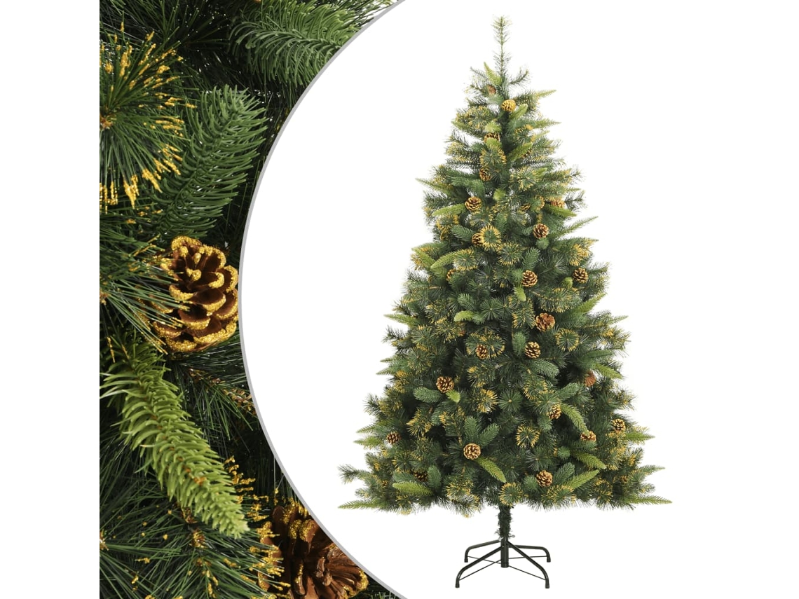 Vidaxl Árvore De Natal Artificial Articulada Com Pinhas 210 Cm
