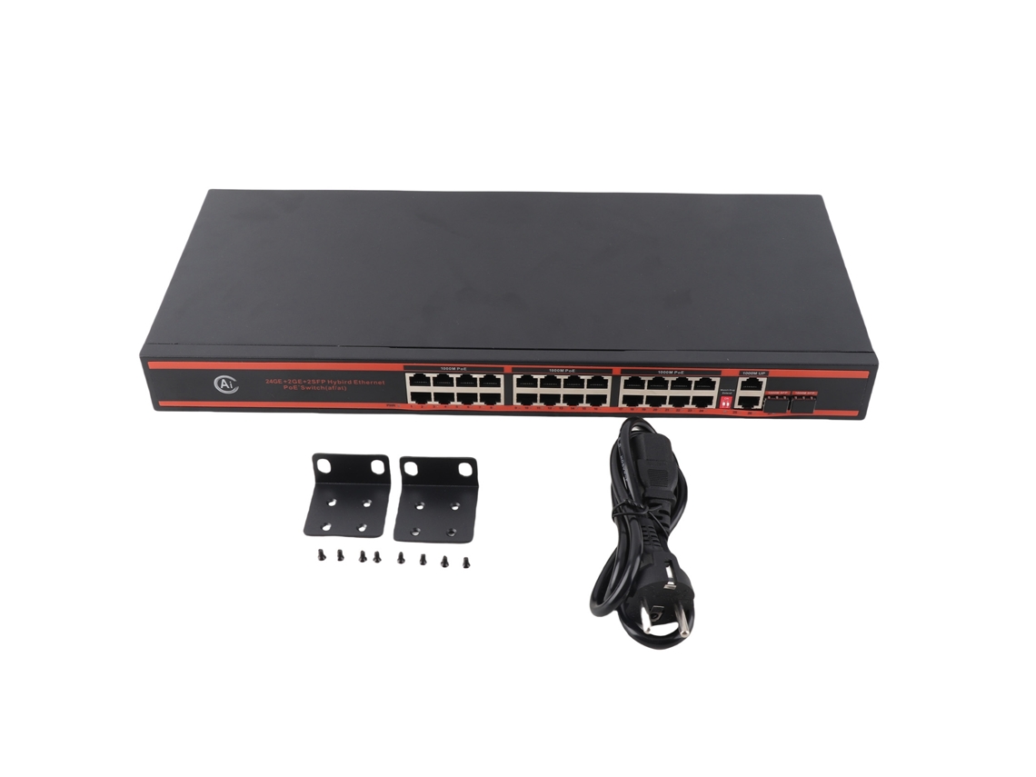 Switch Poe 26 Portas LAXISCREED Sem Ventilador Detecção Ai Pd