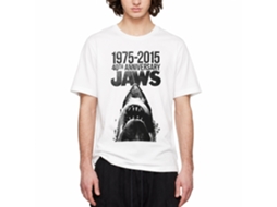Rockinstone Jaws Movie 40 Years White Adult T-shirt Size:m