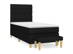 Box Spring Bed, Box Spring Beds Vidaxl Preto Tecido (100 X 200 Cm)