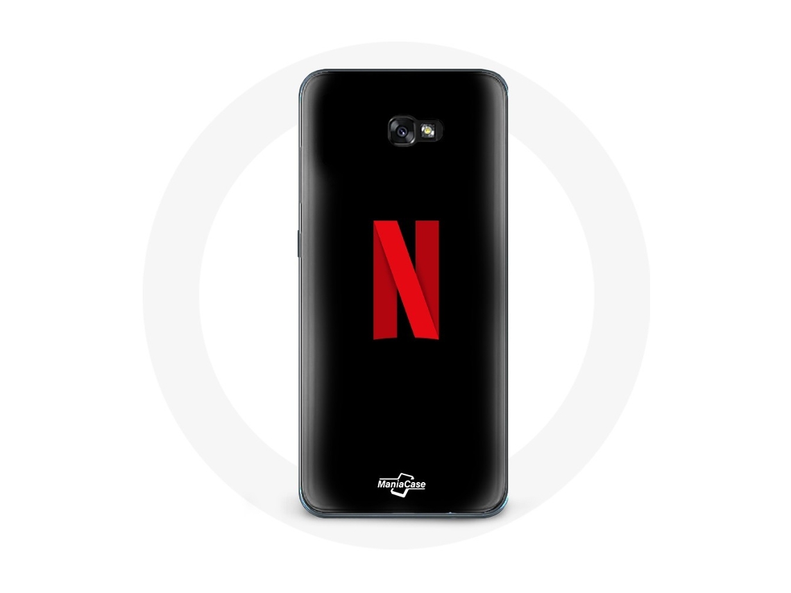 Capa para Samsung Galaxy A3 2016 Netflix logotipo vermelho Fundo preto