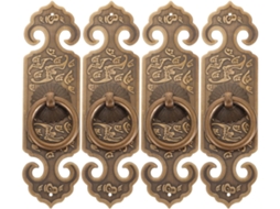 Conjunto De 4 Puxadores Cobre Para Portas E Armários Cozinha, Com Design Ergonômico Vintage E Instalação Em Superfície