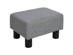 Banco Baixo BTFORUS para Sala com Assento Acolchoado Retangular 40x30x24cm Cinza, apoio para os Pés