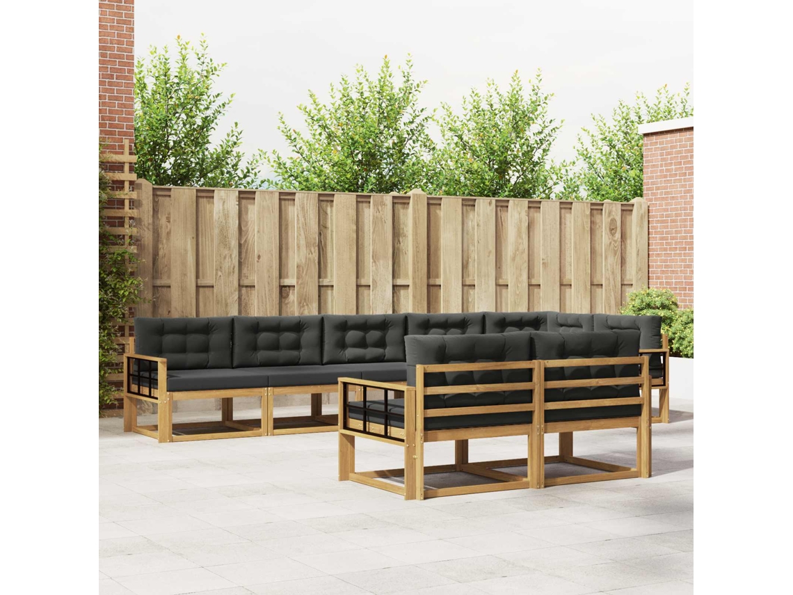 Vidaxl Conjunto De Sofás Para Exterior 6 Unid. Branco E Antracite