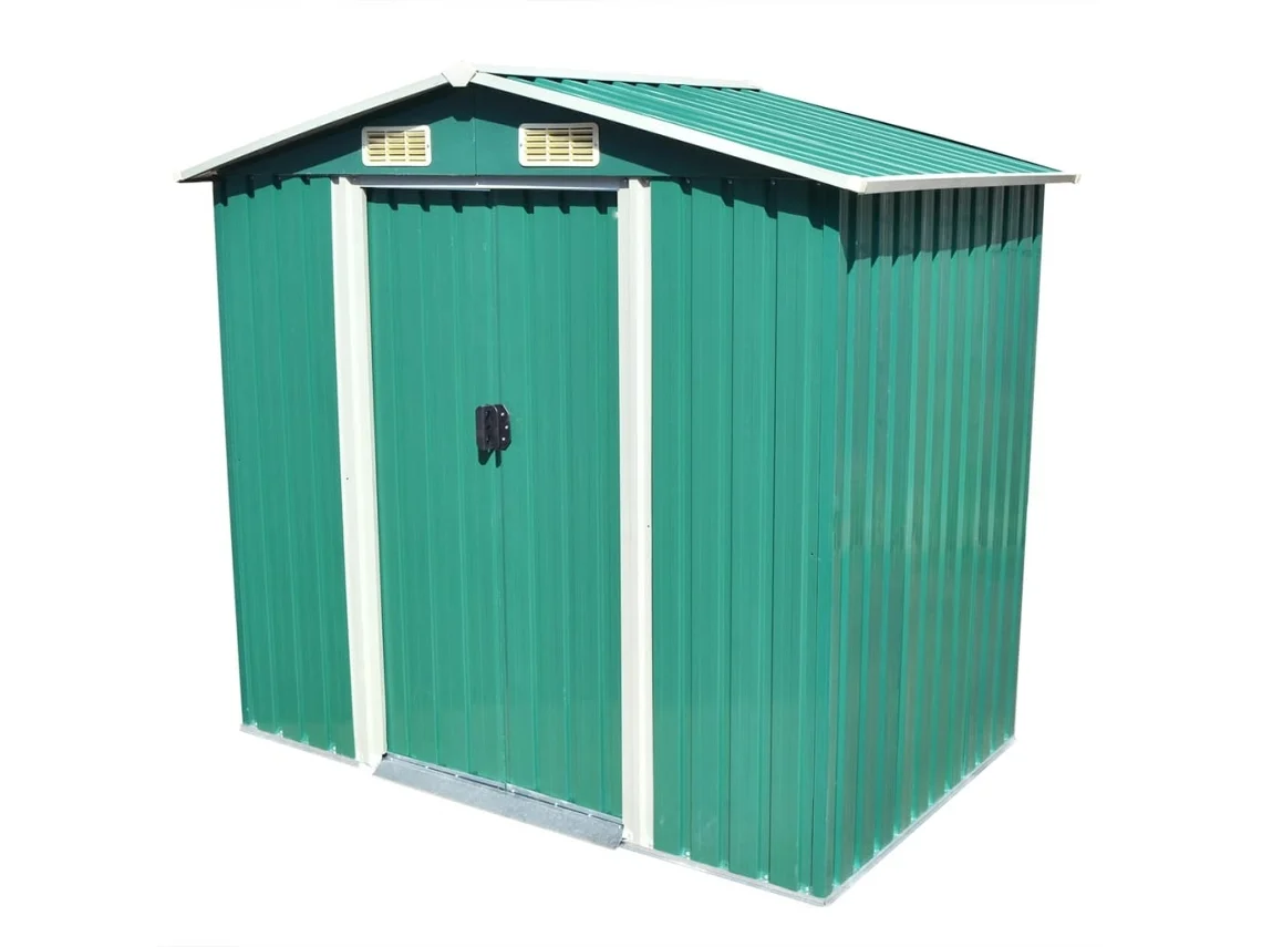 Abrigo VIDAXL Green Aço (204x132x186 cm)