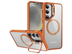 Capa Traseira Transparente Com Suporte Para Samsung Galaxy S24 Compatível Com Magsafe