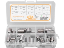 Conjunto De 33 Peças Insertos Roscados M8x1,25, Reparo Rosca Em Aço