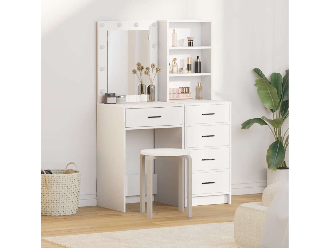Vidaxl Mesa De Vestir 2 Unid. Branco 50 X 41 X 135 Cm