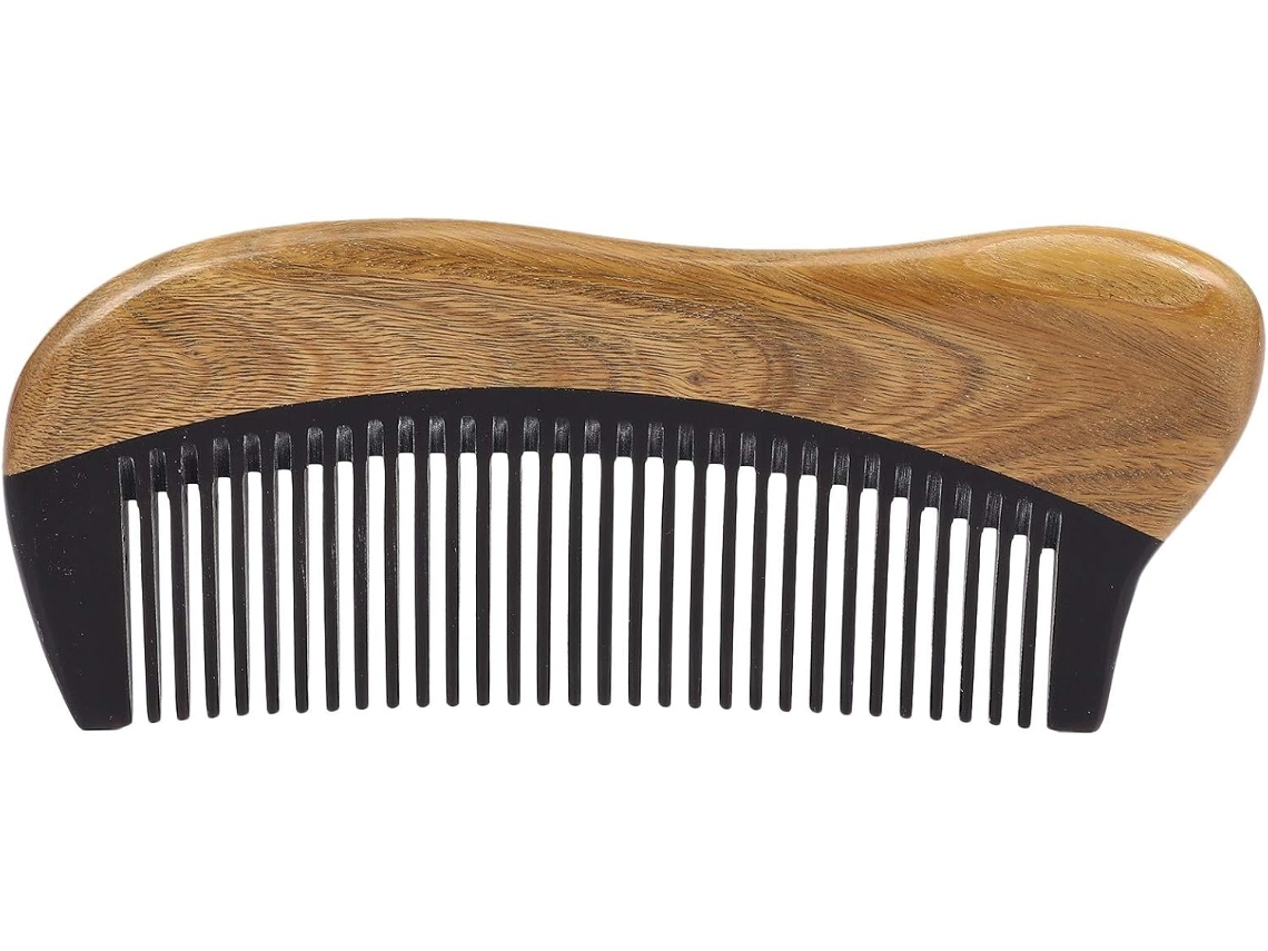 Pente de Madeira SFUSHOS Verde Natural, Sem Dentes Estáticos