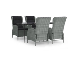 Garden Dining Set, Garden Dining Sets Vidaxl Cinzeto Rattan / Vime (160 Cm Table Length)