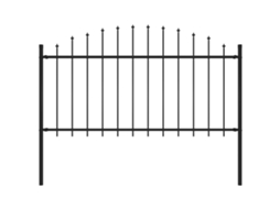 Cerca De Jardim Com Topo Em Lanã§as X1,7 M Aã§o Preto DKD HOME DECOR (1,25 1,5)