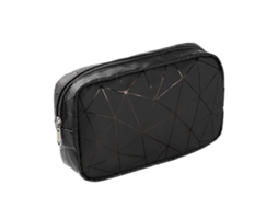 Nécessaire De Viagem Portátil Para Maquiagem, Feita De Poliéster, Com Bolso Multifuncional Para Cosméticos, Na Cor Preta. Hengjian