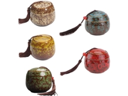 Conjunto De 5 Potes Chá Portáteis Cerâmica, Hermeticamente Fechados E Decorativos