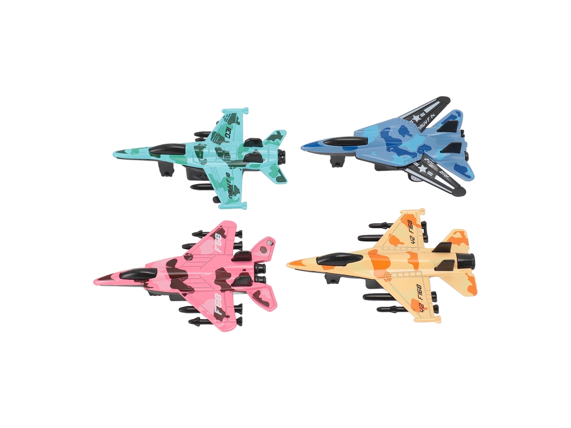 Mali 4pcs Modelo de Caça de Liga com Retorno Pull Back Brinquedo Colecionável para Crianças Tipo 2
