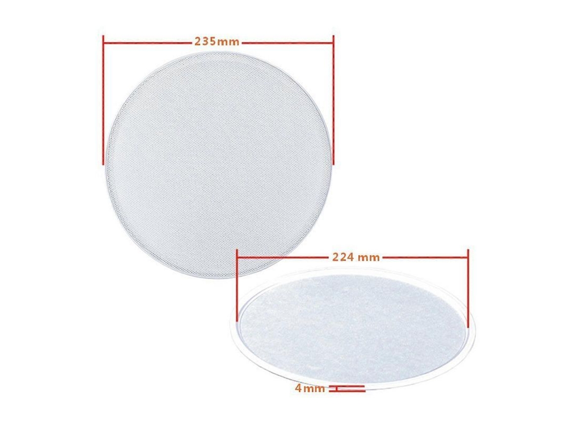 Yuru gradeado Decorativo para Alto falante Redondo com Base de 6.5 Polegadas, Proteção para Carro e Casa, Abs Branco