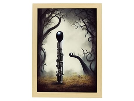 NACNIC Oboe Placa Himblelha No Estilo De T Burton Ilustrações De Cenas E Lugares Inspirados Na Arte Gótica E Escura A3 Madeira De Madeira