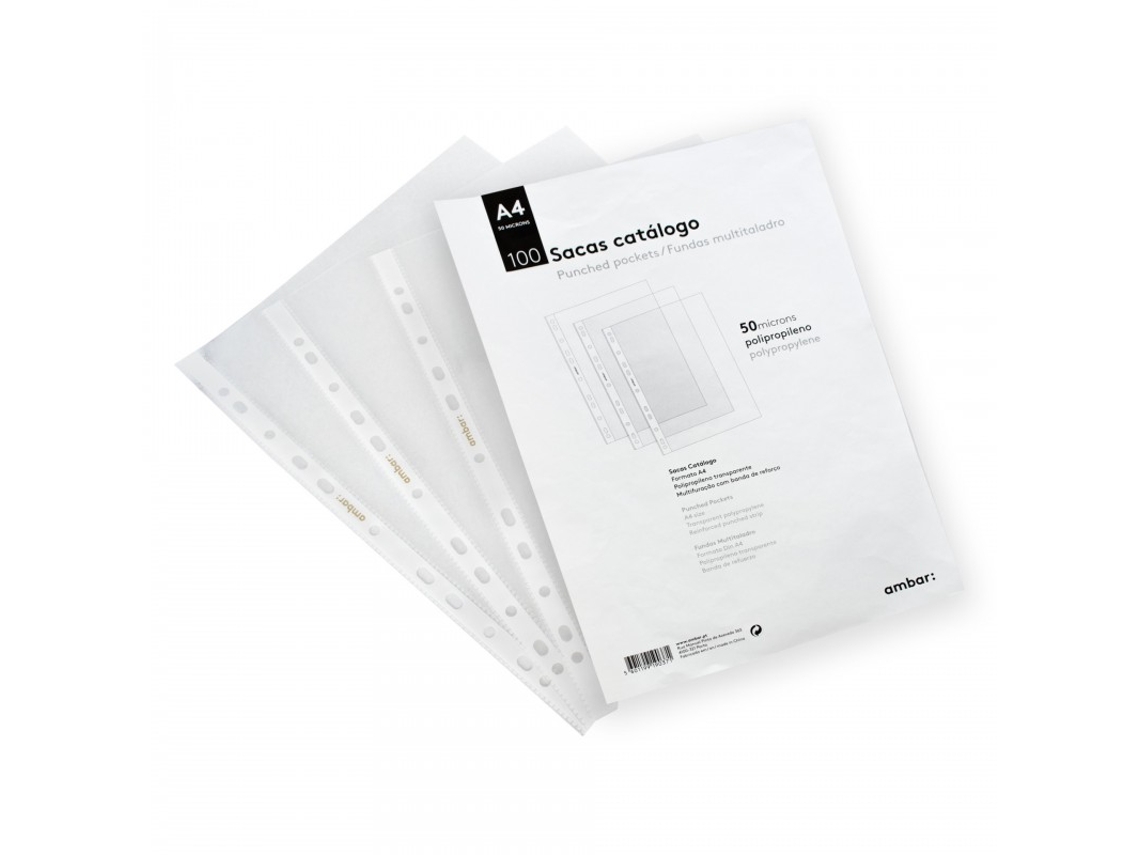 Sacas de Catálogo A4 Embalagem com 100 Micas / 50 Mic Ambar