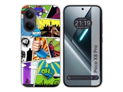 Capa Tumundosmartphone De Silicone Para Xiaomi Poco X8 Pro 5g Com Estampa De Quadrinhos