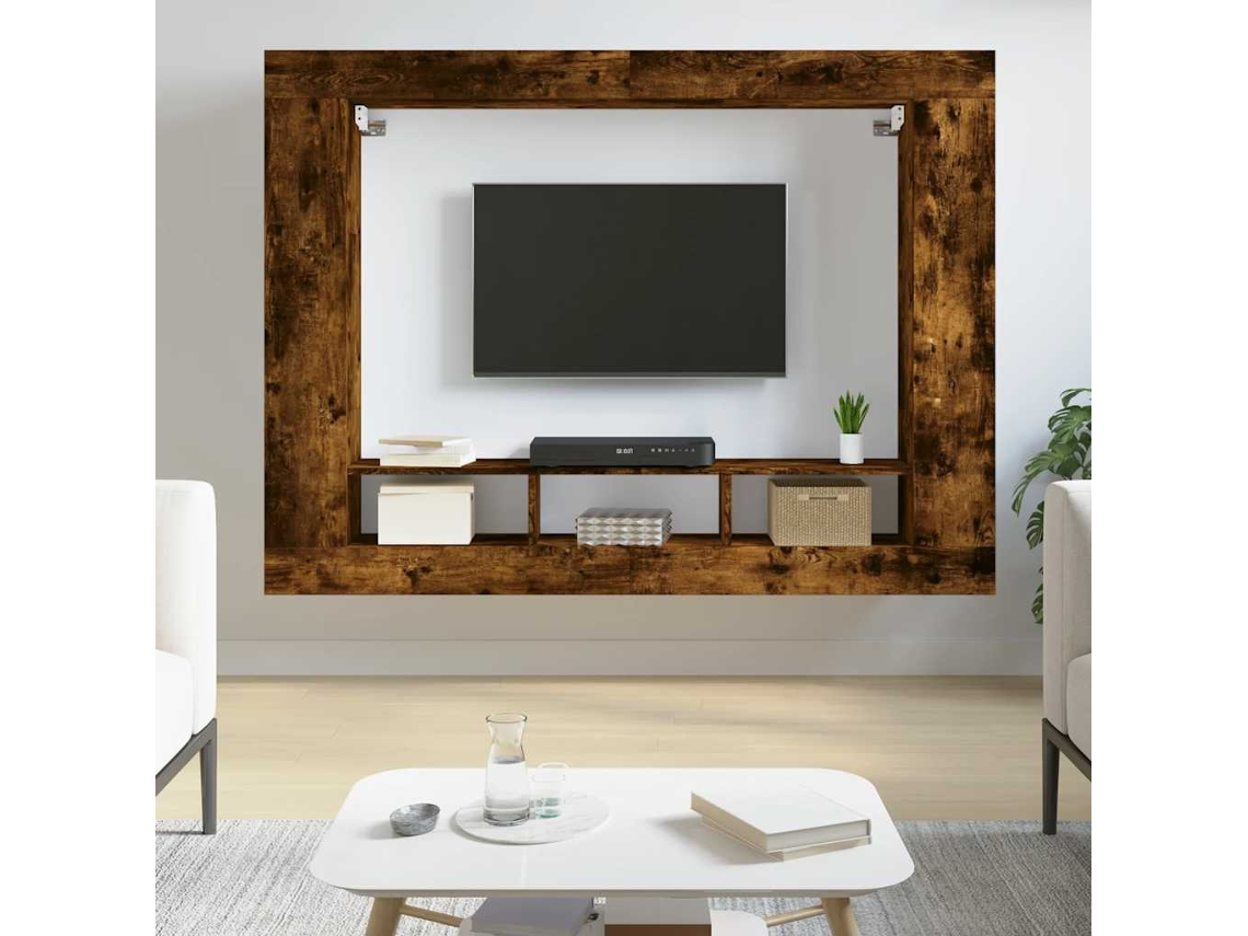 Vidaxl Móvel De Tv 152x22x113 Cm Derivados De Madeira Carvalho Fumado
