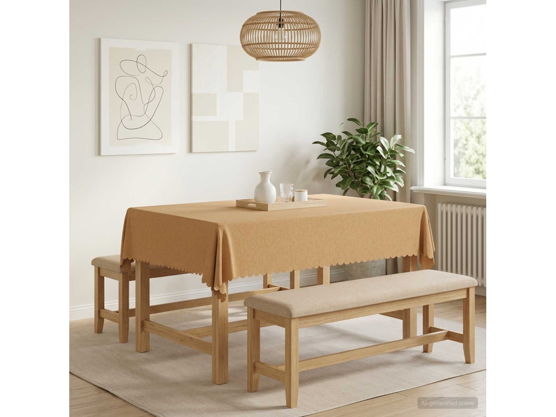 Vidaxl Toalha De Mesa 5 Unid. Retangular Bege 140 X 180 Cm