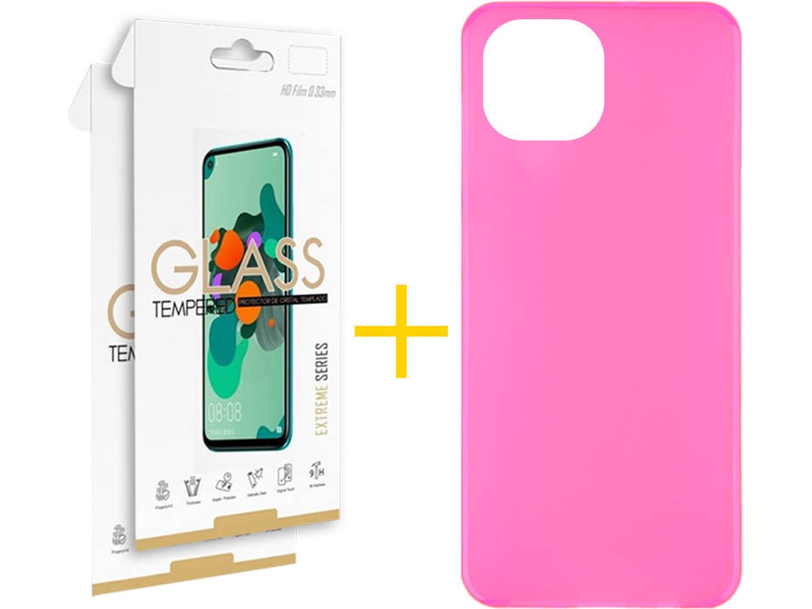 Capa e 2 Películas Apple iPhone 13 SKYHE Liso 7 Rosa