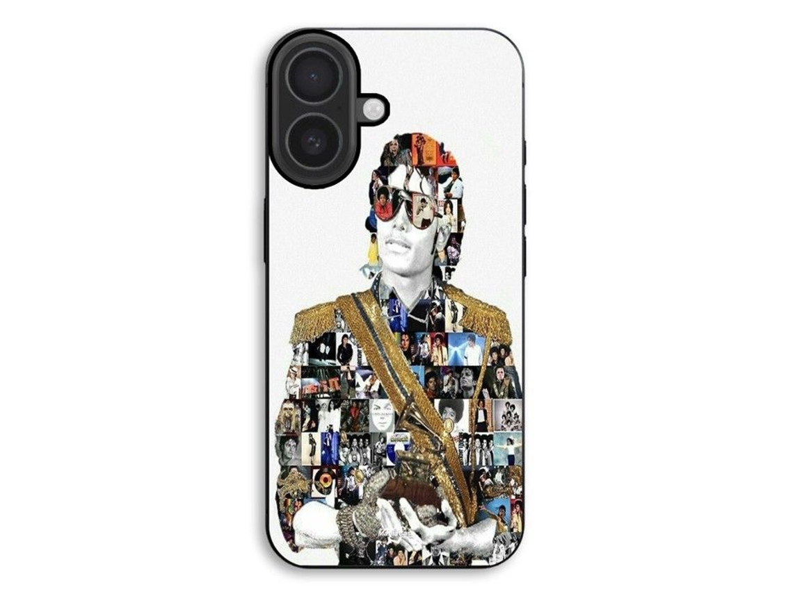 Capa Para Celular - Maniacase - Iphone 17 - Silicone Tpu - Preta - Michael Jackson