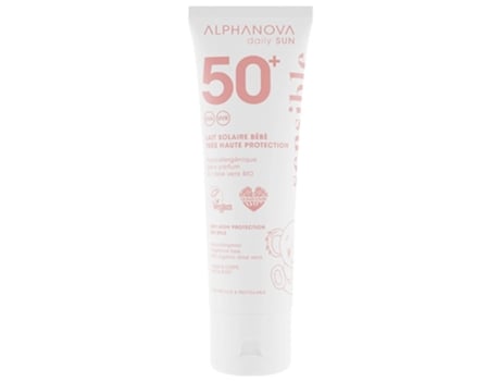 ALPHANOVA Leite solar para bebê sensível ao sol Spf50 50 ml
