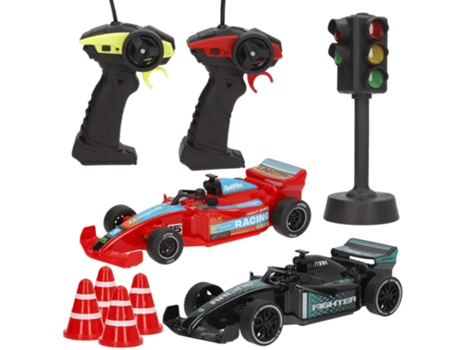Conjunto de 2 carros de controlo remoto F1 com luz Speed & Go