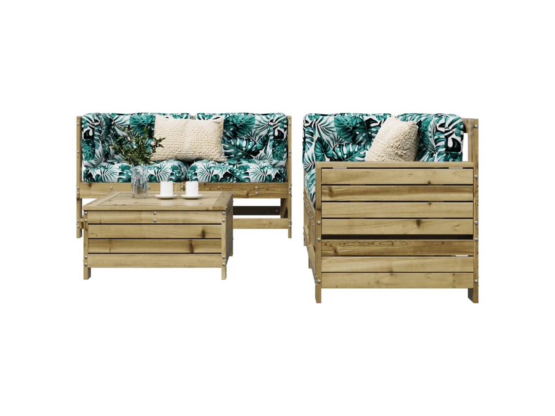 Jogo de Sofá 5 Pcs Para Jardim Madeira De Pinus Impregnado Dkd Home Decor