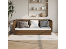 Sofá cama 80x200 cm madera maciza de pino marrón miel